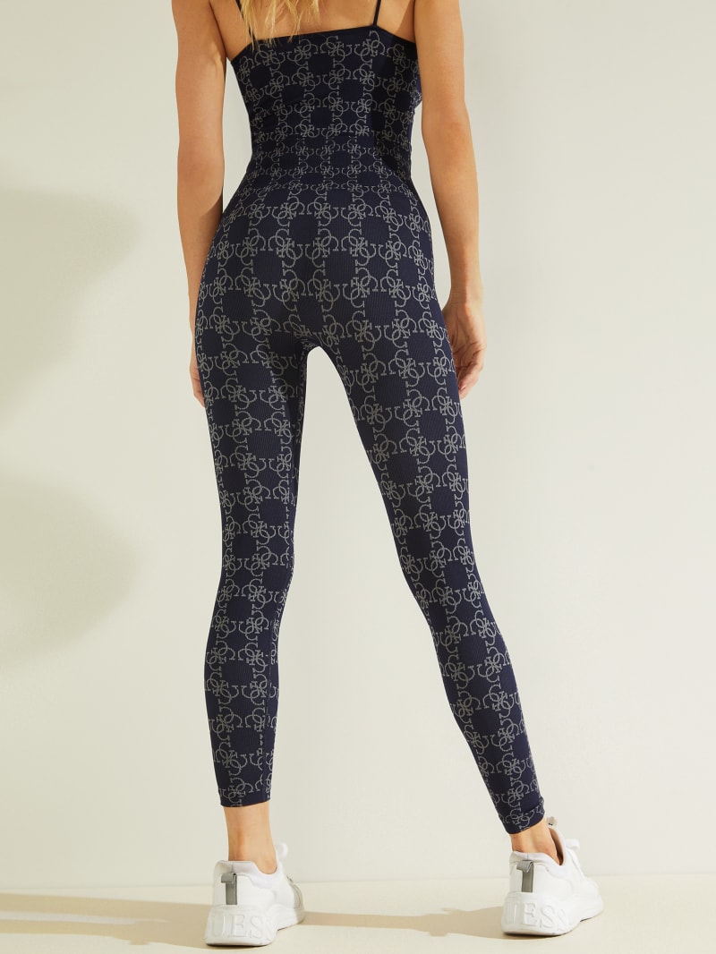 Guess Della Logo Print Leggings Broek Dames Donkerblauw | 3067-EJXHG