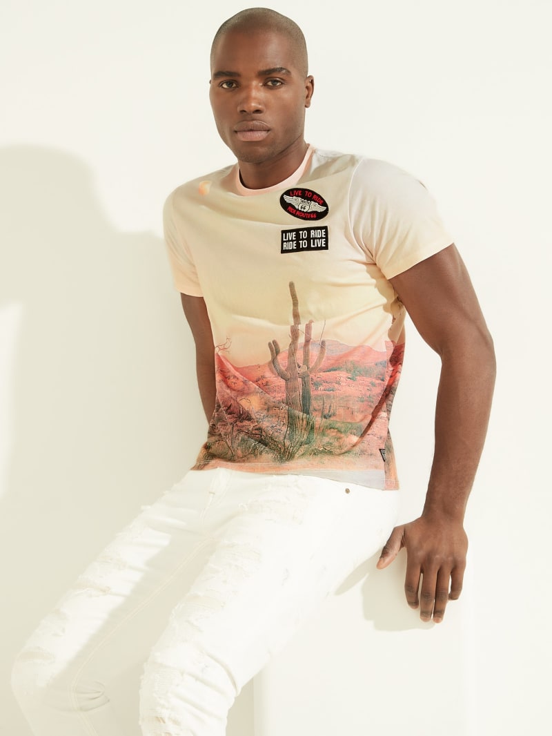 Guess Desert Sunset Tee T-shirts Heren Gekleurd | 5126-DEXMY