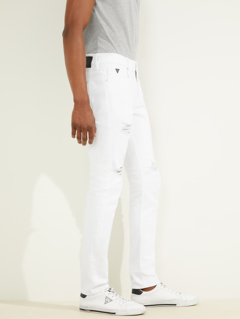 Guess Destroyed Painter's Skinny Broek Heren Wit | 9674-DWVZP