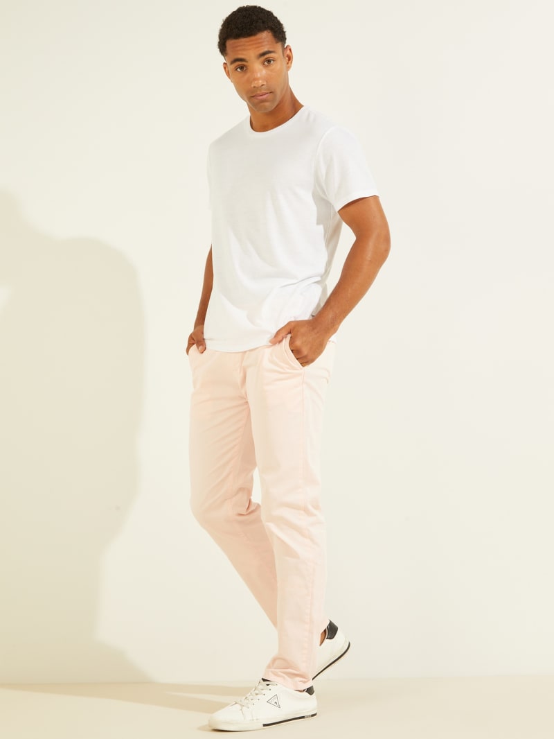 Guess Duke Twill Chinos Broek Heren Roze | 5289-QVDJG