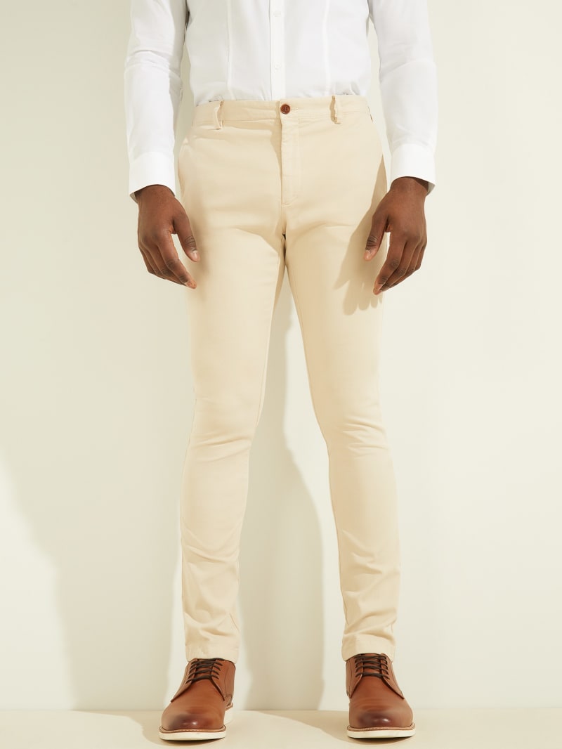 Guess Easy Chino Broek Heren Beige | 5694-BZHLV