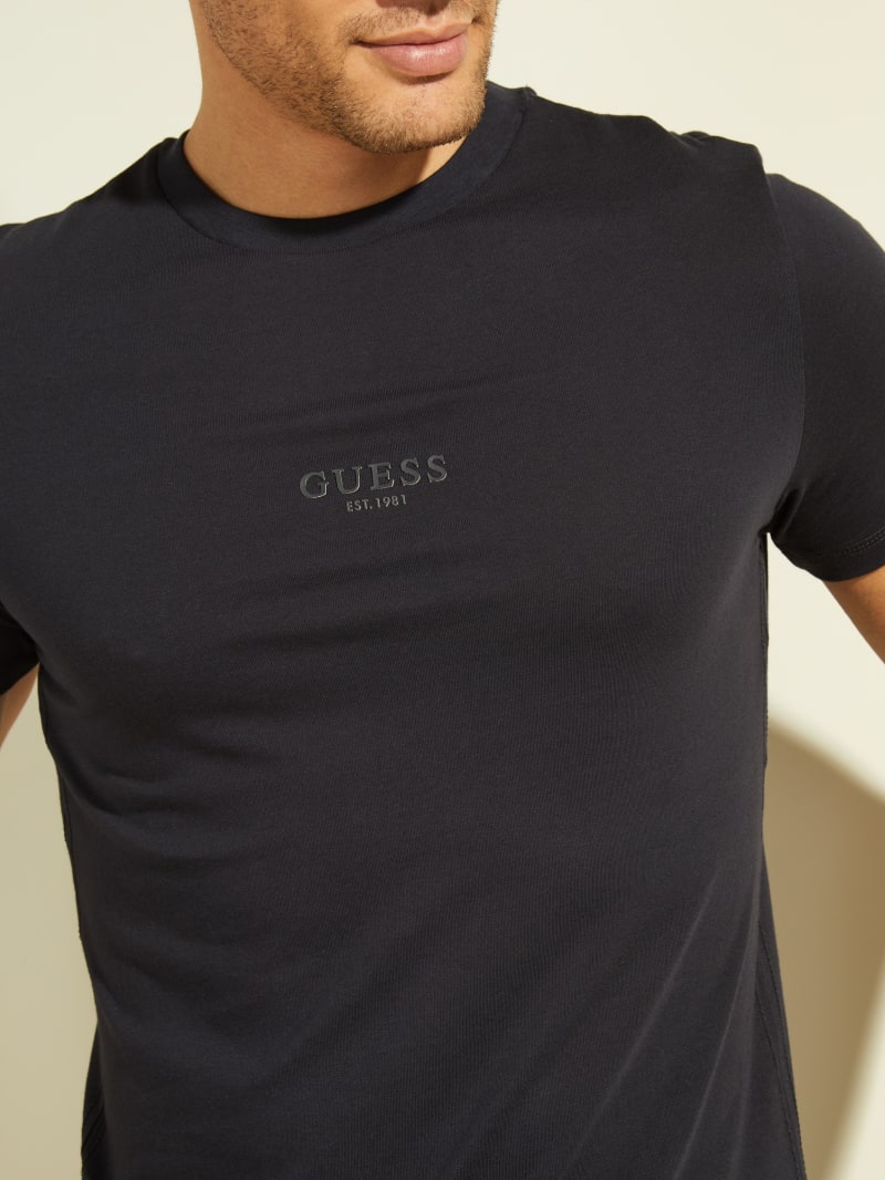 Guess Eco Aidy Logo Tee T-shirts Heren Zwart | 0483-DQNET