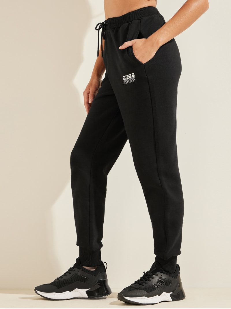 Guess Eco Alisha Logo Joggers Broek Dames Zwart | 5826-IJTCS