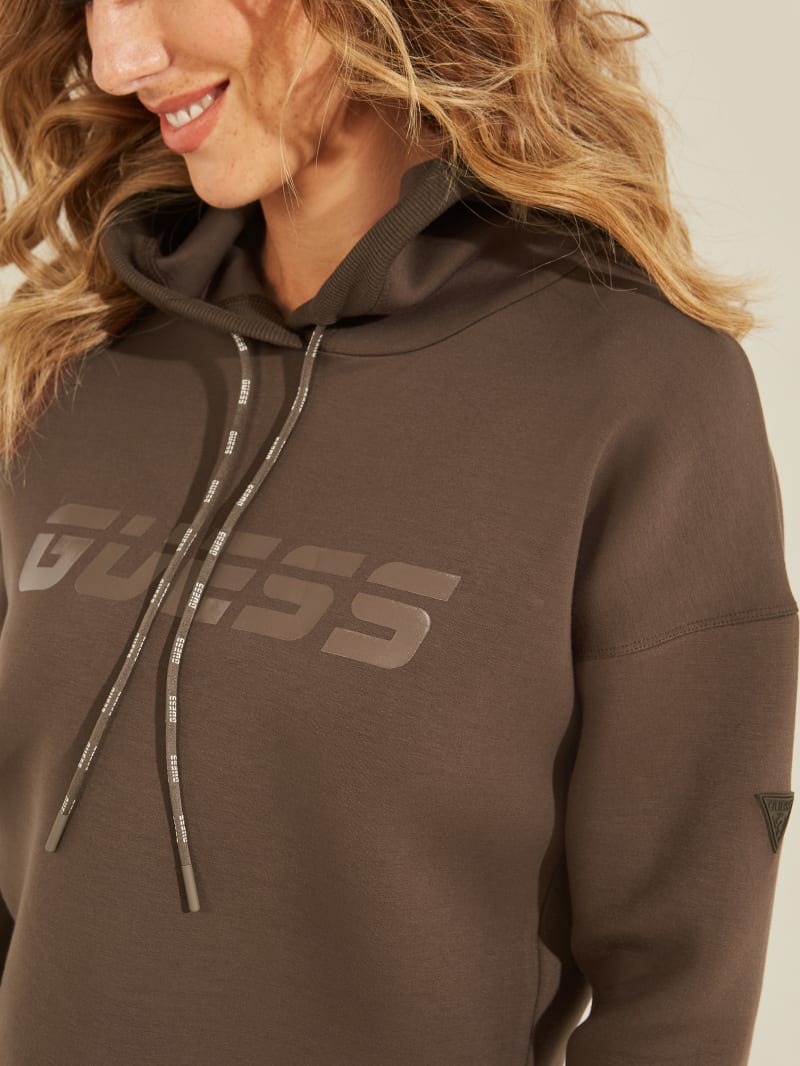 Guess Eco Allie Scuba Hoodie Dames Chocola | 4569-VWMNB