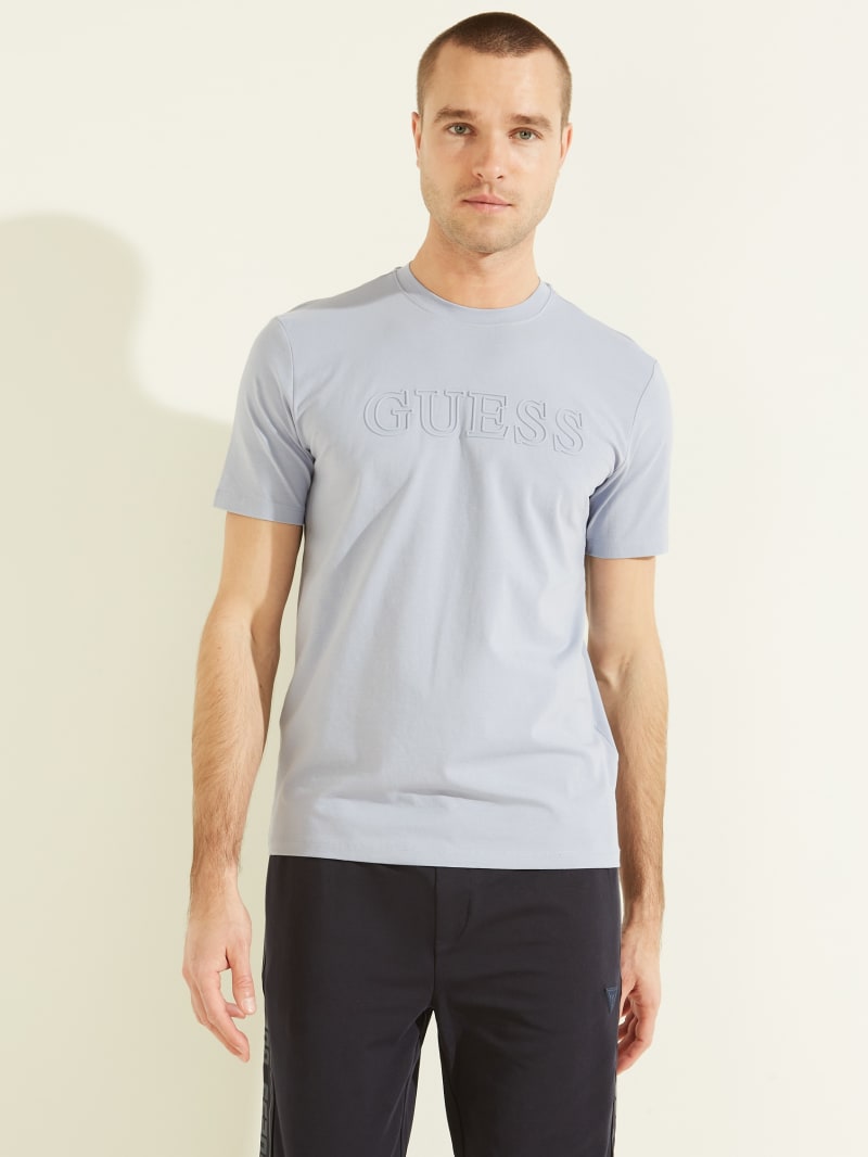 Guess Eco Alphy Active Tee T-shirts Heren Blauw | 0693-JXOSD