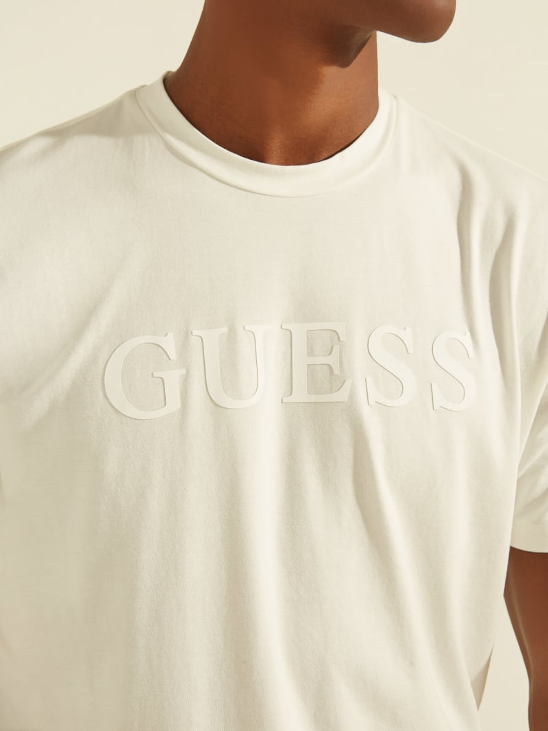 Guess Eco Alphy Tee T-shirts Heren Beige | 2978-FKXJQ