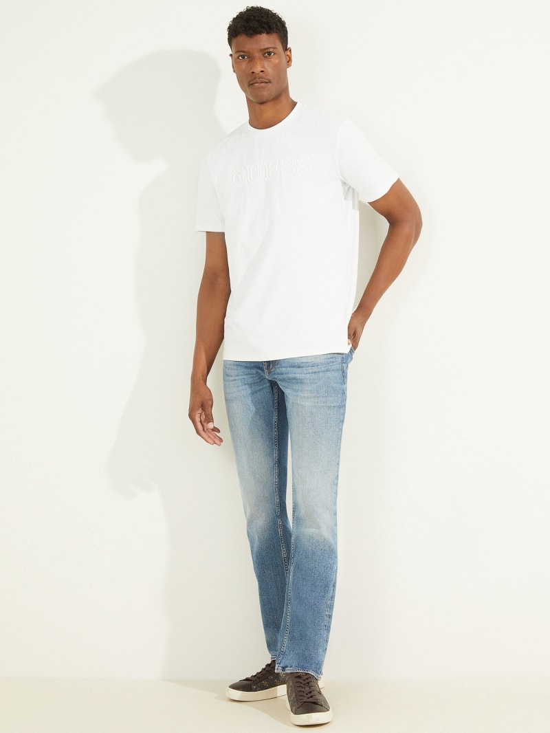 Guess Eco Alphy Tee T-shirts Heren Wit | 0153-MYDIZ