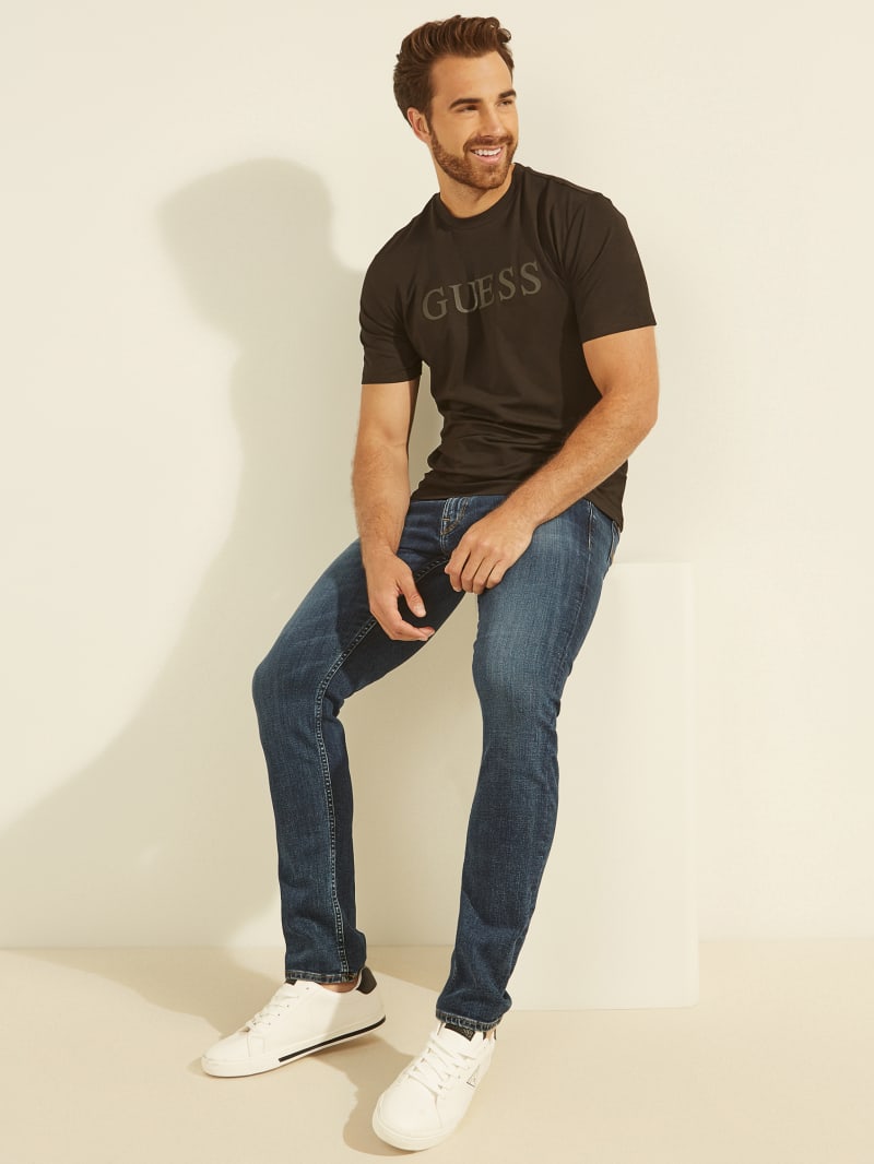 Guess Eco Alphy Tee T-shirts Heren Zwart | 3567-EMPQV