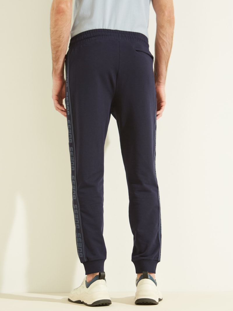 Guess Eco Arlo Logo Tape Joggers Broek Heren Donkerblauw | 2491-ALZWI