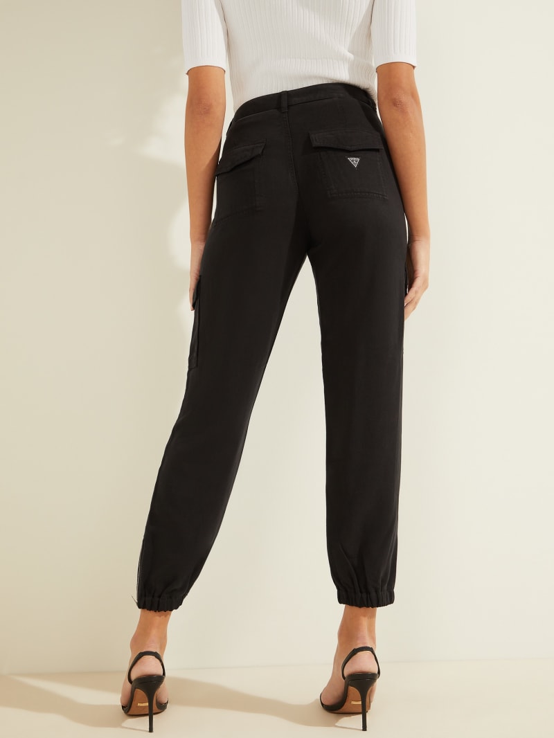 Guess Eco Bowie Cargo Chino Broek Dames Zwart | 9371-MBTDO