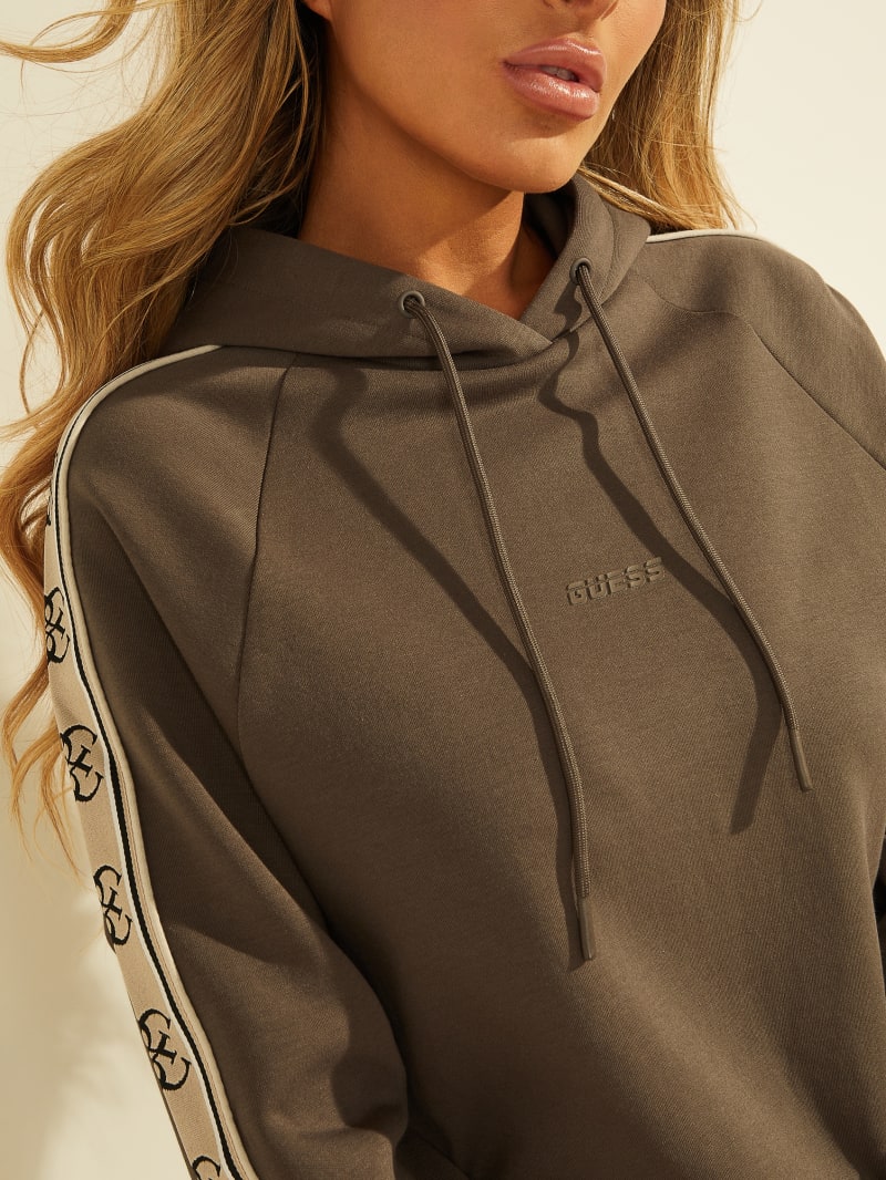 Guess Eco Britney Logo Hoodie Dames Bruin | 9546-DPFYW