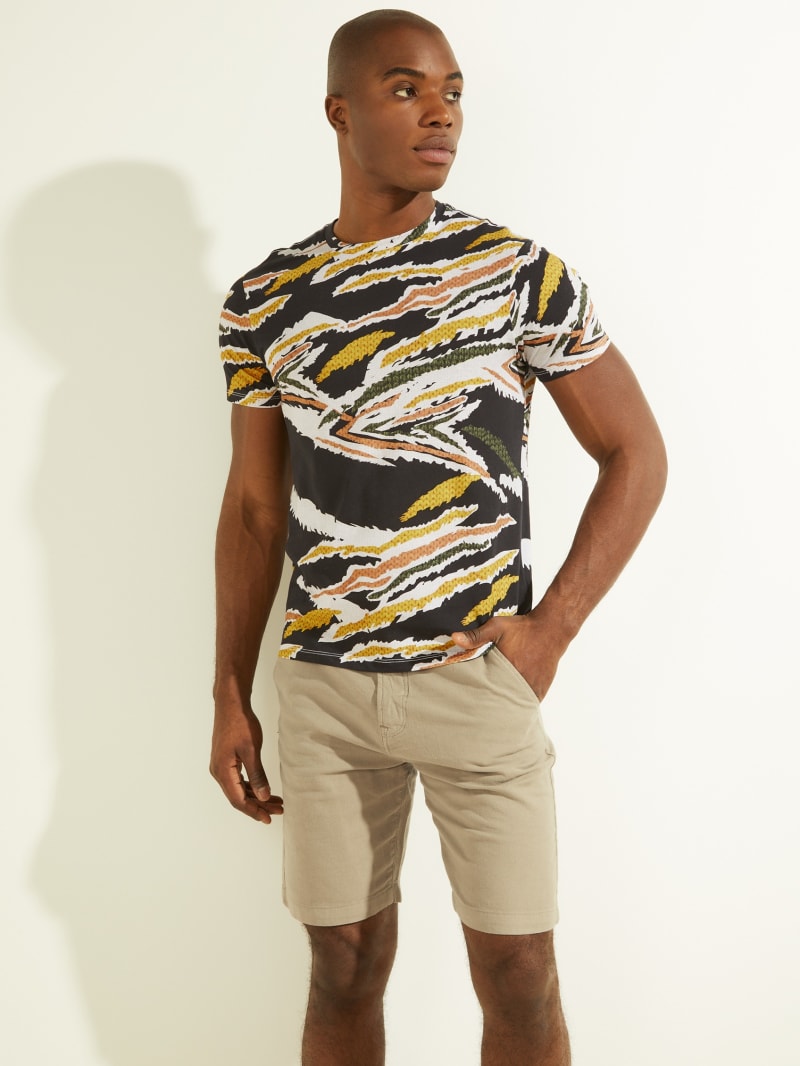 Guess Eco Camo Animal Print Tee T-shirts Heren Gekleurd | 9316-AFSOX