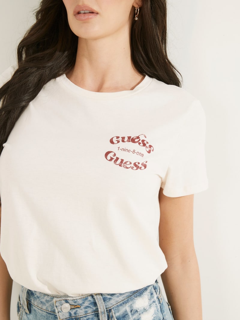 Guess Eco Cherry Easy Tee Topjes Dames Wit | 9145-ZHKLN