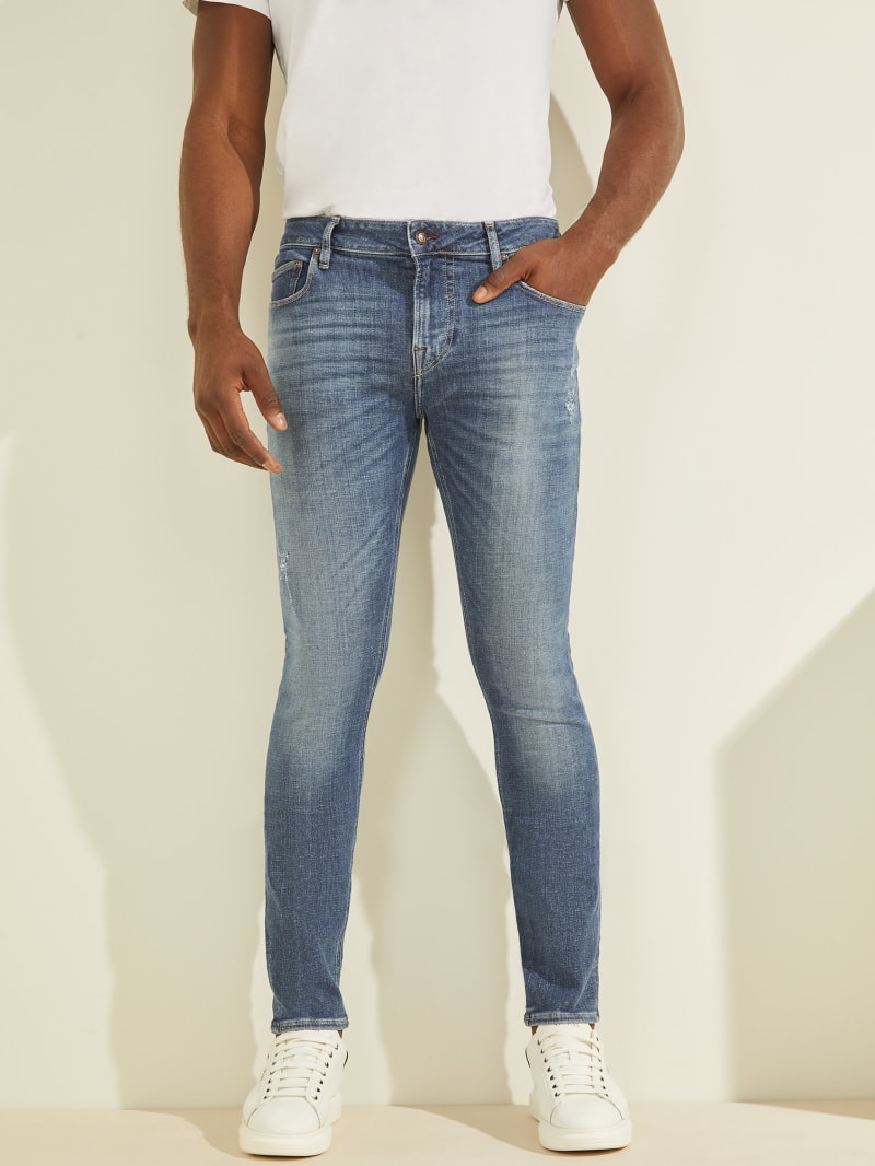 Guess Eco Chris Skinny Broek Heren Lichtblauw | 6587-ZWUDV