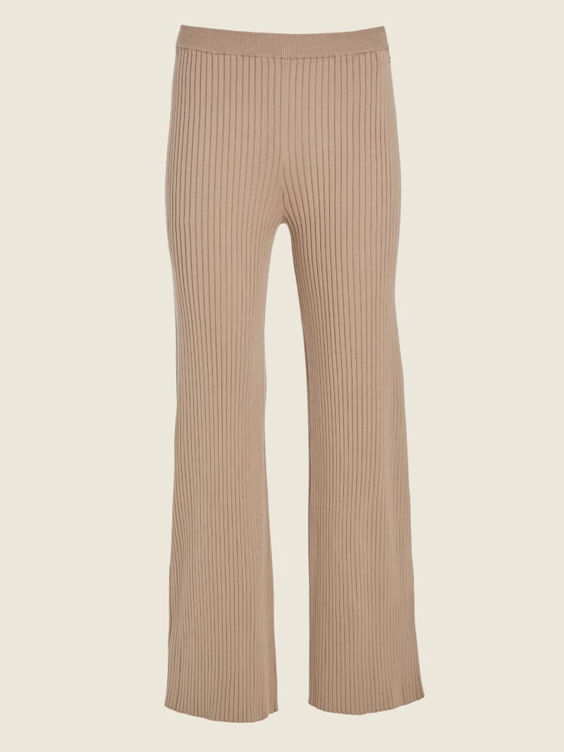 Guess Eco Colette Rib-Knit Brede Leg Broek Dames Beige | 6705-VZBOQ