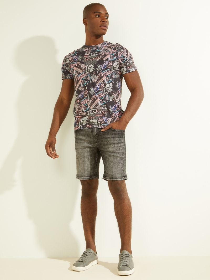 Guess Eco Collage Crewneck Tee T-shirts Heren Gekleurd | 6578-GZNKX