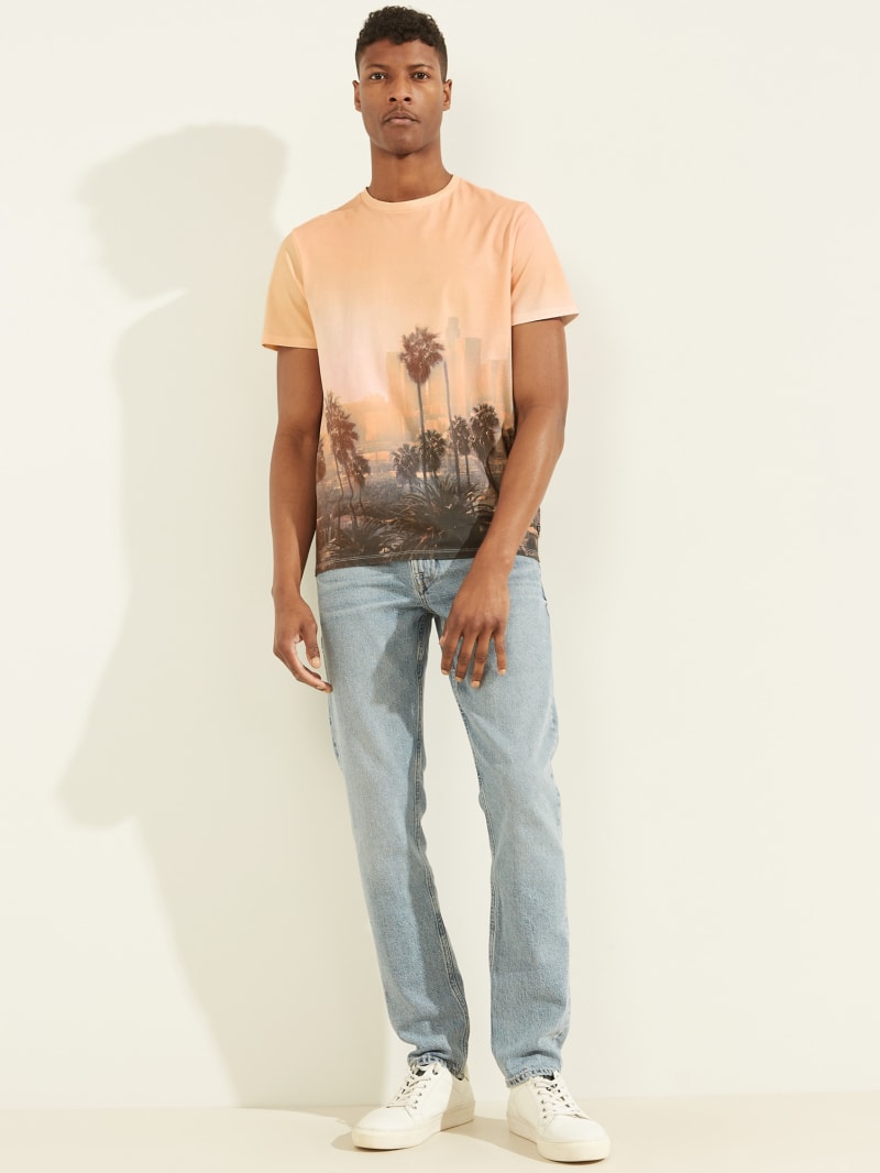 Guess Eco DTLA Sunset Tee T-shirts Heren Oranje | 3279-HMAPZ