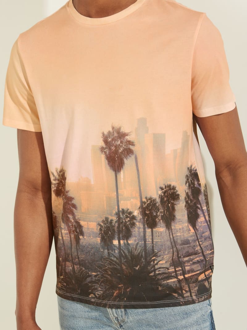 Guess Eco DTLA Sunset Tee T-shirts Heren Oranje | 3279-HMAPZ