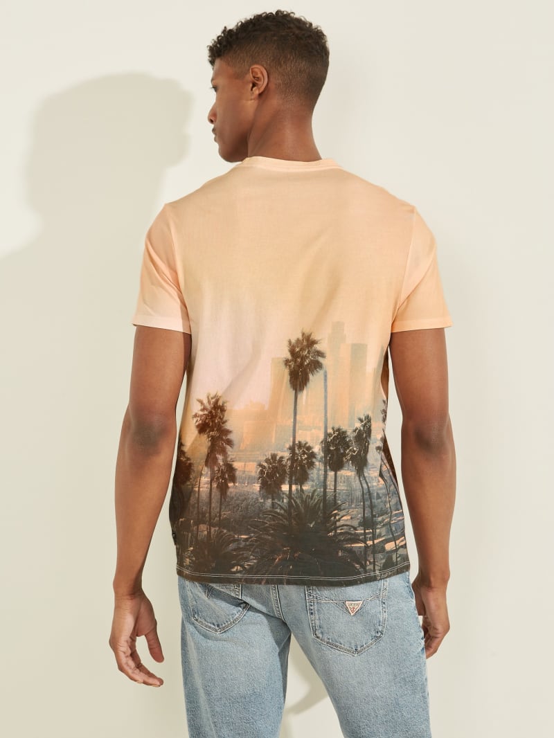 Guess Eco DTLA Sunset Tee T-shirts Heren Oranje | 3279-HMAPZ