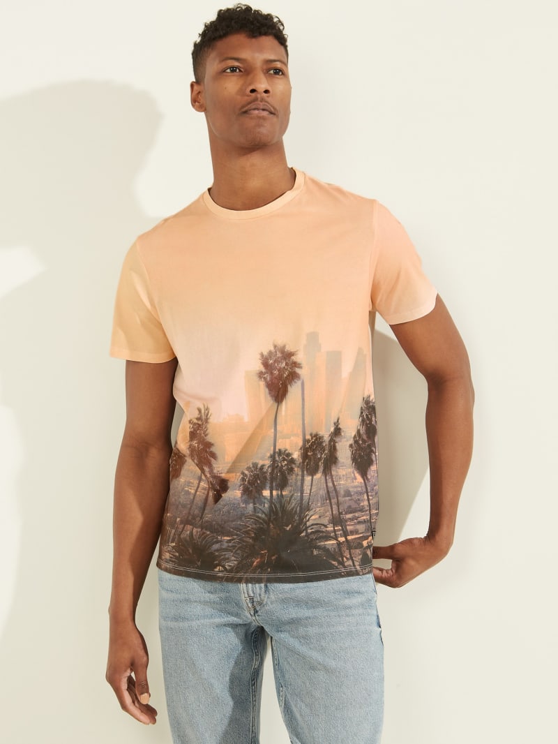 Guess Eco DTLA Sunset Tee T-shirts Heren Oranje | 3279-HMAPZ