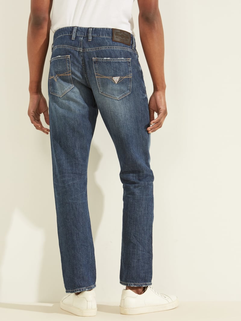 Guess Eco Dark Wash Slim Tapered Broek Heren Lichtblauw | 2643-MSVDB