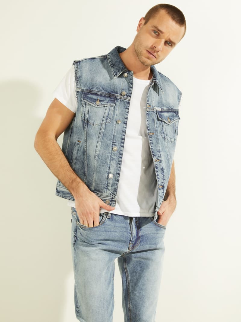 Guess Eco Dillon Denim Vest Jassen Heren Blauw | 8465-IHOSV