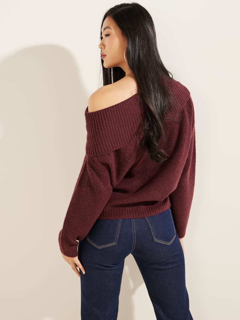 Guess Eco Gerri Off-the-Shoulder Truien Dames Bordeaux | 3579-PTYXA