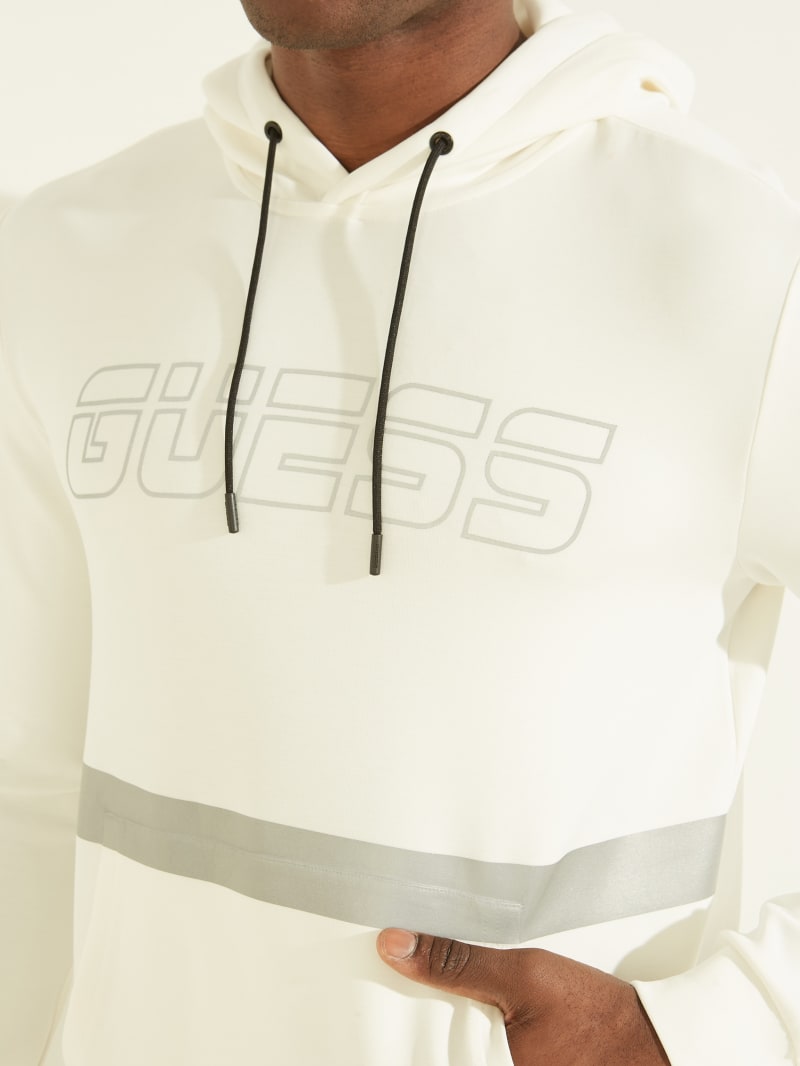 Guess Eco Jefferson Hoodie Heren Wit | 7841-XYQVL