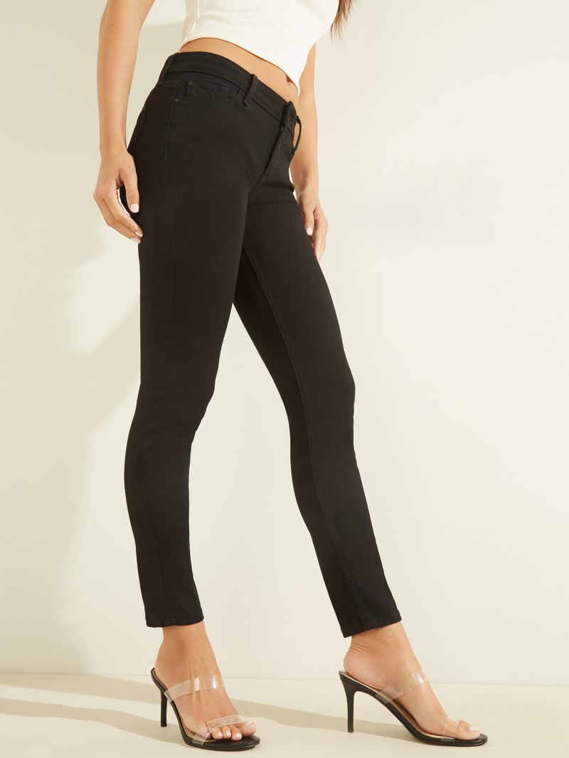 Guess Eco Low-Rise Power Skinny Broek Dames Zwart | 9108-SRVQM