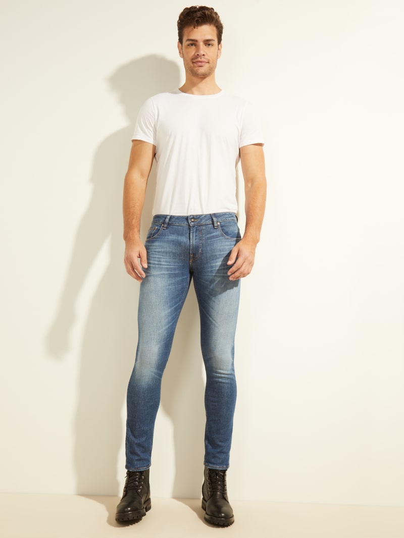 Guess Eco Miami Low-Rise Skinny Broek Heren Blauw | 1357-DJIUH