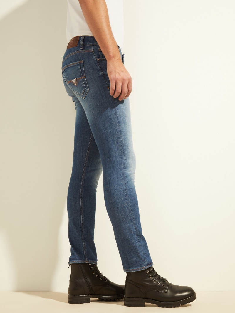 Guess Eco Miami Low-Rise Skinny Broek Heren Blauw | 1357-DJIUH