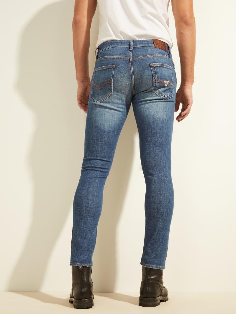 Guess Eco Miami Low-Rise Skinny Broek Heren Blauw | 1357-DJIUH