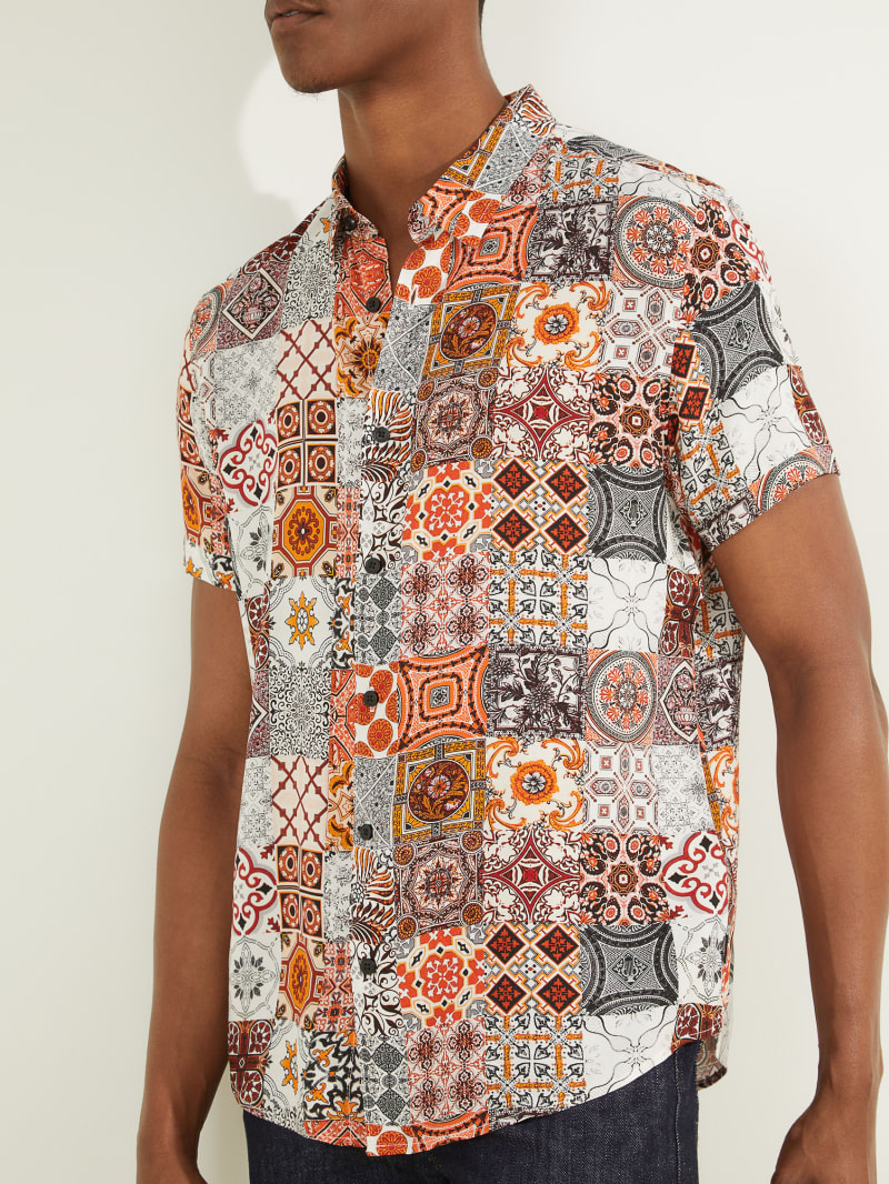 Guess Eco Mosaic Rayon Overhemd Heren Gekleurd | 9478-MHGYP