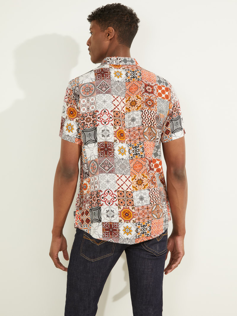 Guess Eco Mosaic Rayon Overhemd Heren Gekleurd | 9478-MHGYP