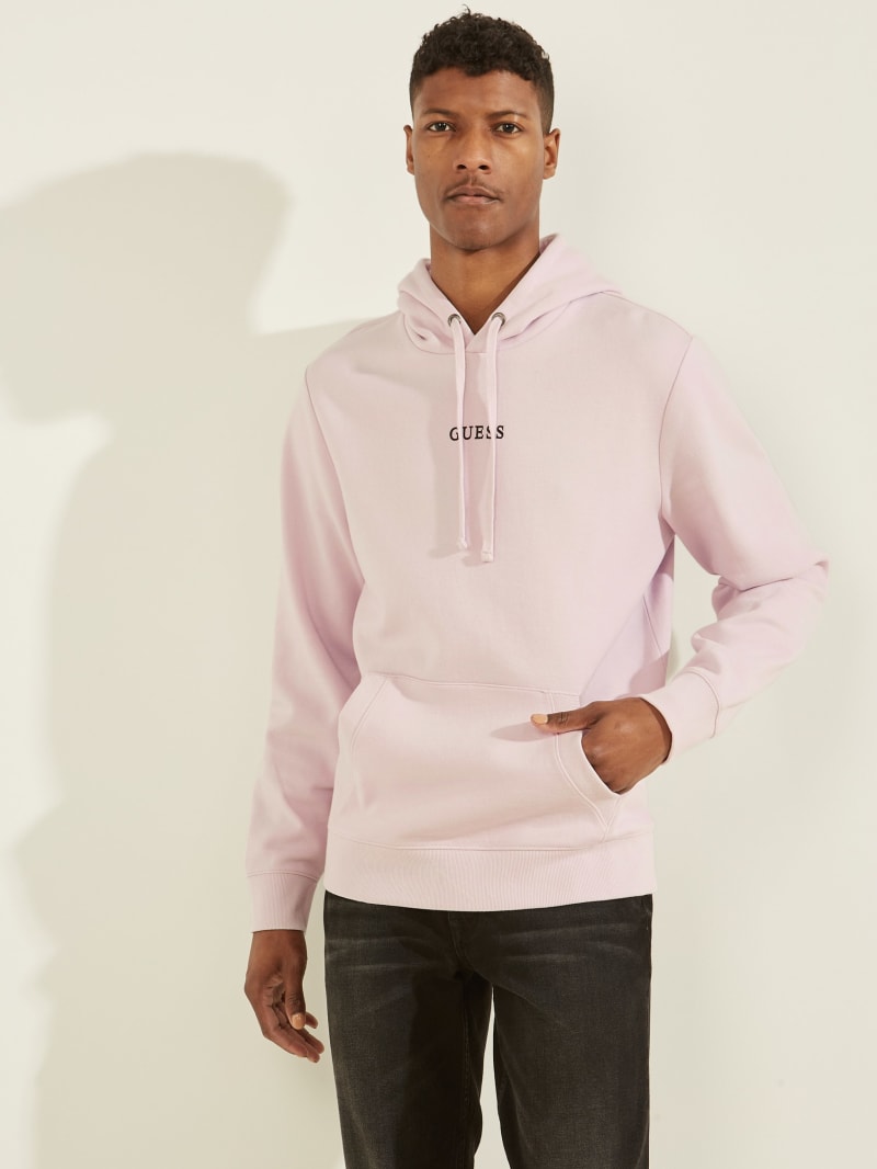 Guess Eco Roy Embroidered Logo Hoodie Heren Lavendel | 0932-YEABZ