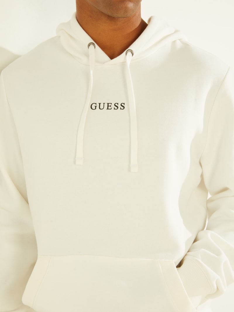 Guess Eco Roy Embroidered Logo Hoodie Heren Wit | 2965-NIQKR