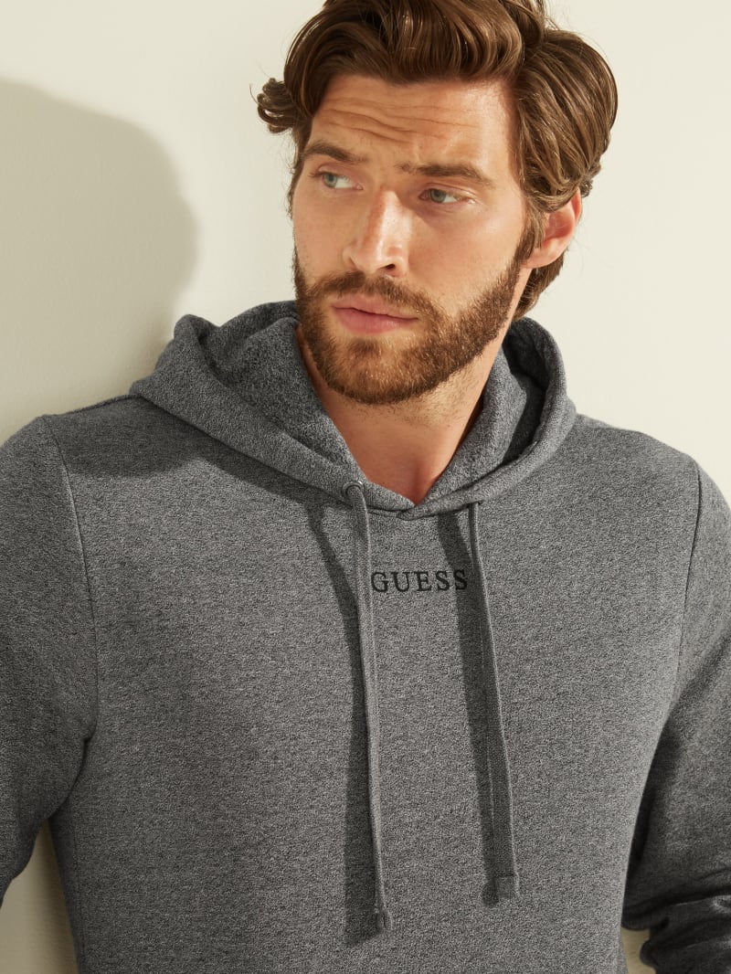 Guess Eco Roy Embroidered Logo Hoodie Heren Grijs | 4329-MORCX