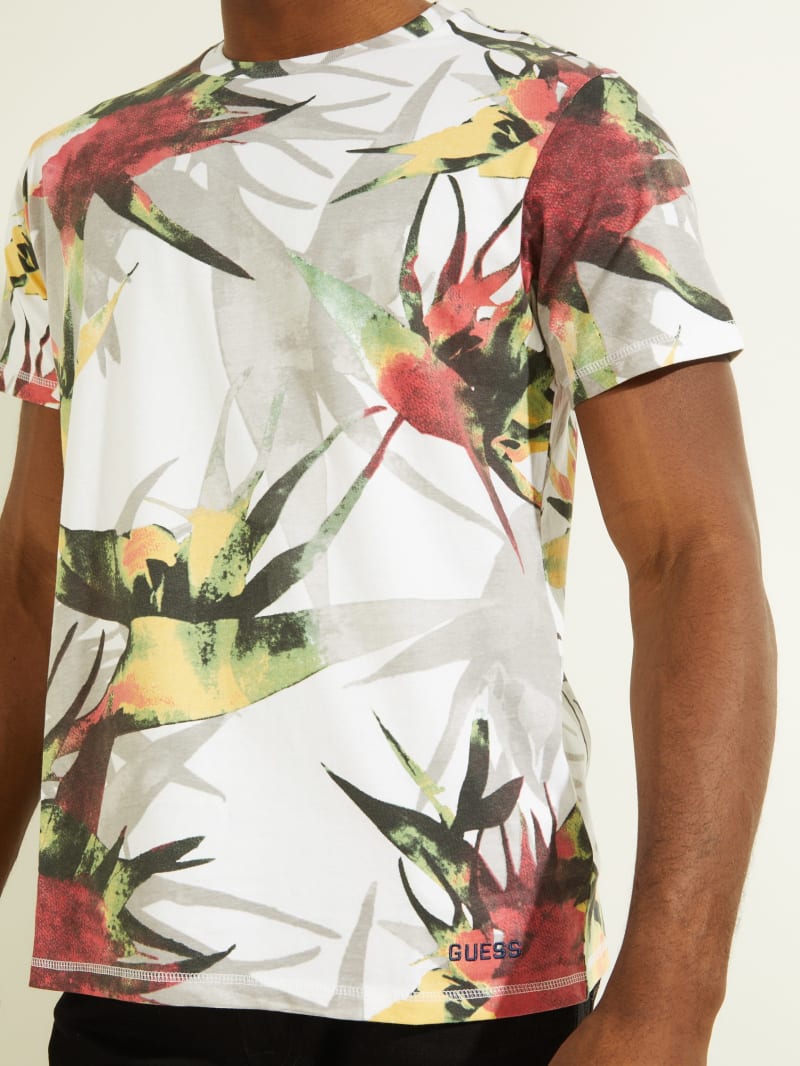 Guess Eco Strely Tee T-shirts Heren Bloemen | 2461-RTVIM