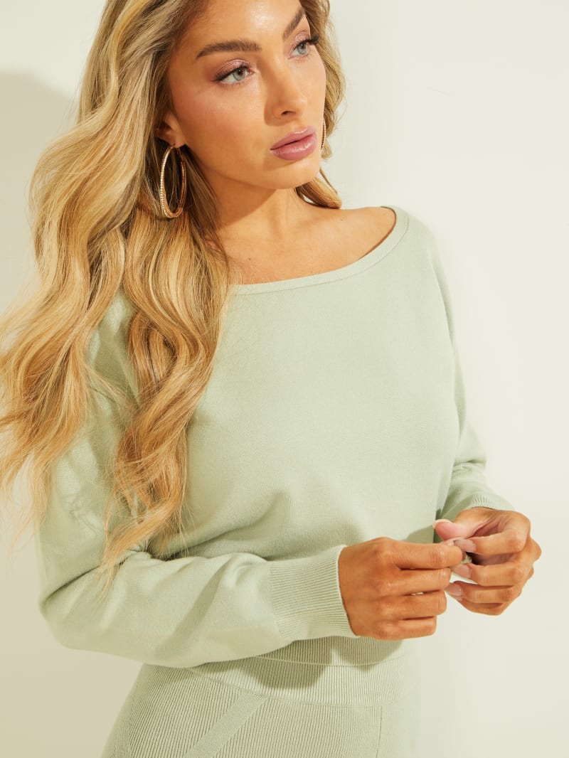 Guess Eco Tiana Pullover Truien Dames Mintgroen | 2658-ONSKL