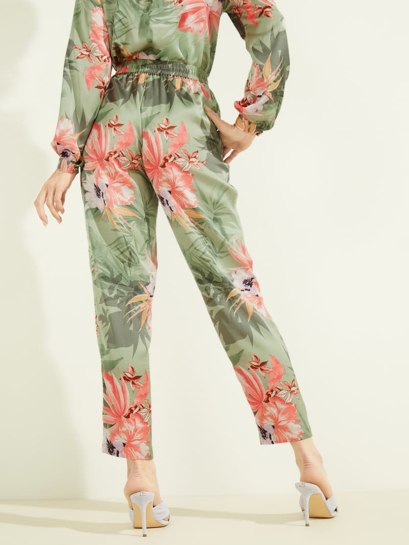 Guess Eco Viola Printeds Broek Dames Bloemen | 6425-LUTOI