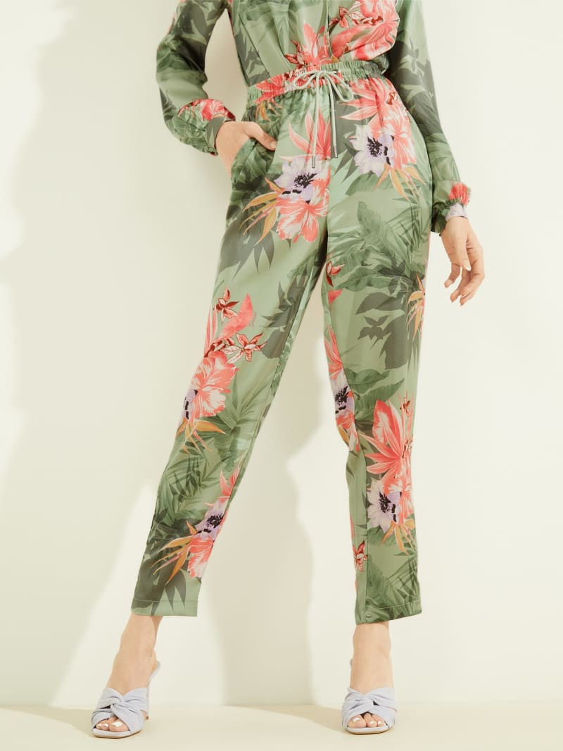 Guess Eco Viola Printeds Broek Dames Bloemen | 6425-LUTOI