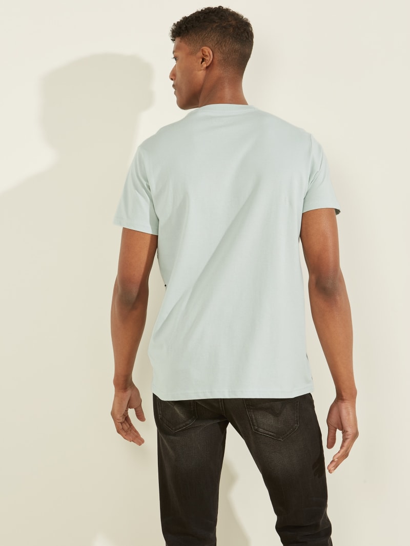 Guess Eco Waxy Tee T-shirts Heren Blauw | 1650-ZIFYR