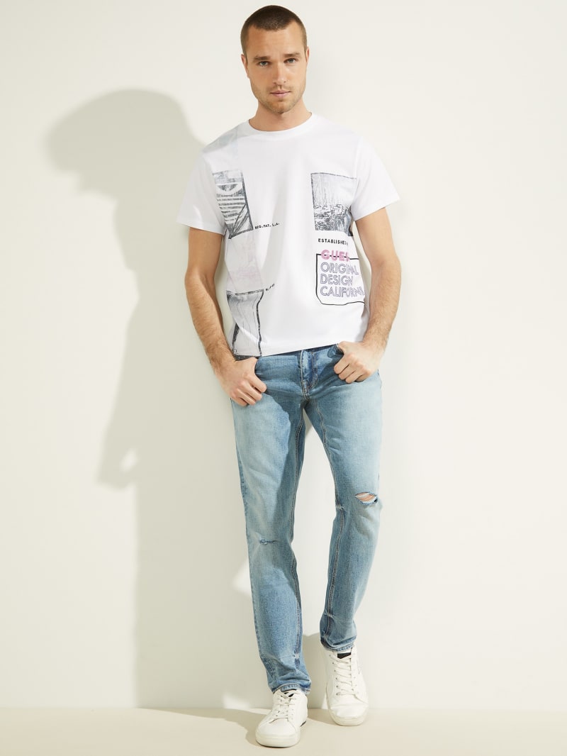 Guess Eco Waxy Tee T-shirts Heren Wit | 5087-FLHQX