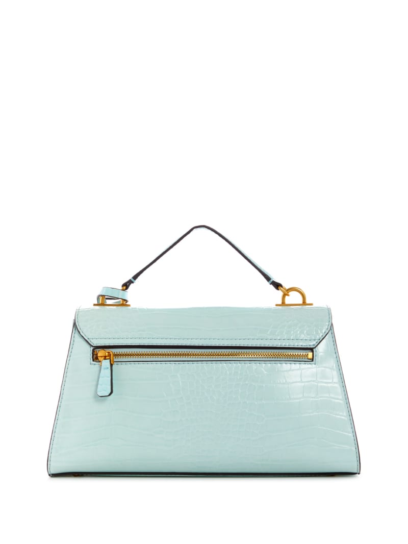 Guess Enisa-Handle Flap Boekentassen Dames Turquoise | 0647-ASMKG