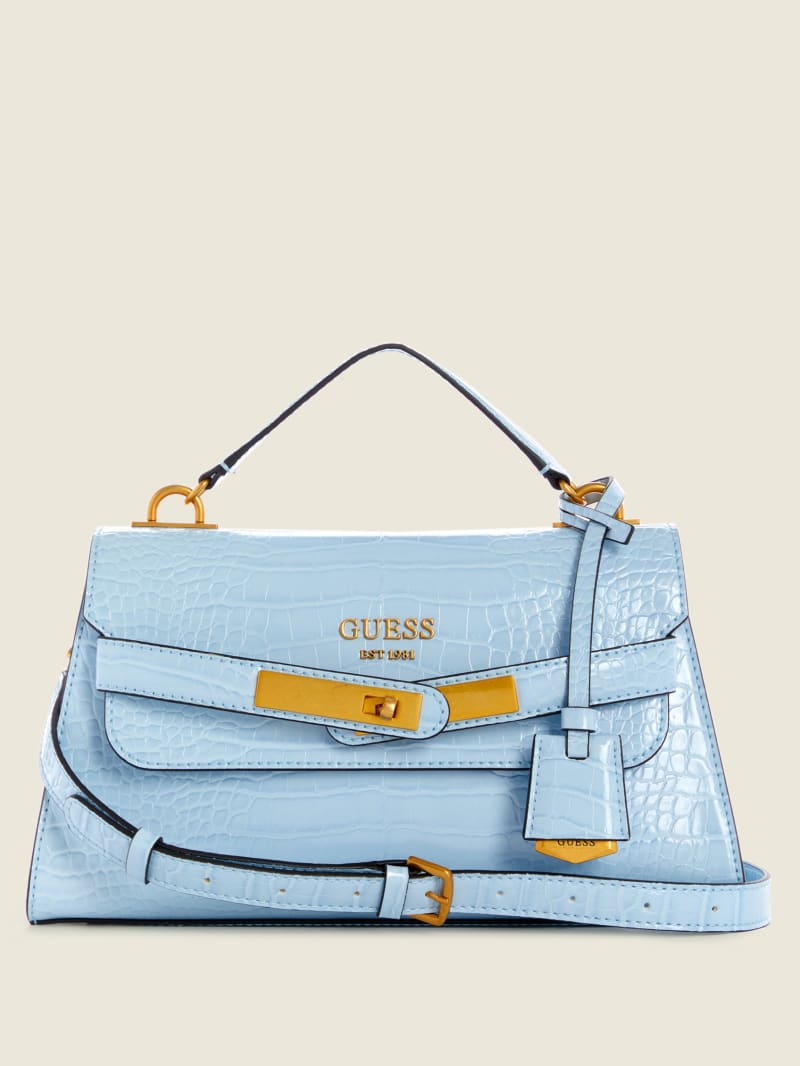 Guess Enisa-Handle Flap Boekentassen Dames Blauw | 5206-UVCGM