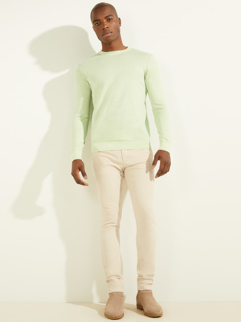 Guess Essential Crewneck Truien Heren Mintgroen | 2910-OGKMQ