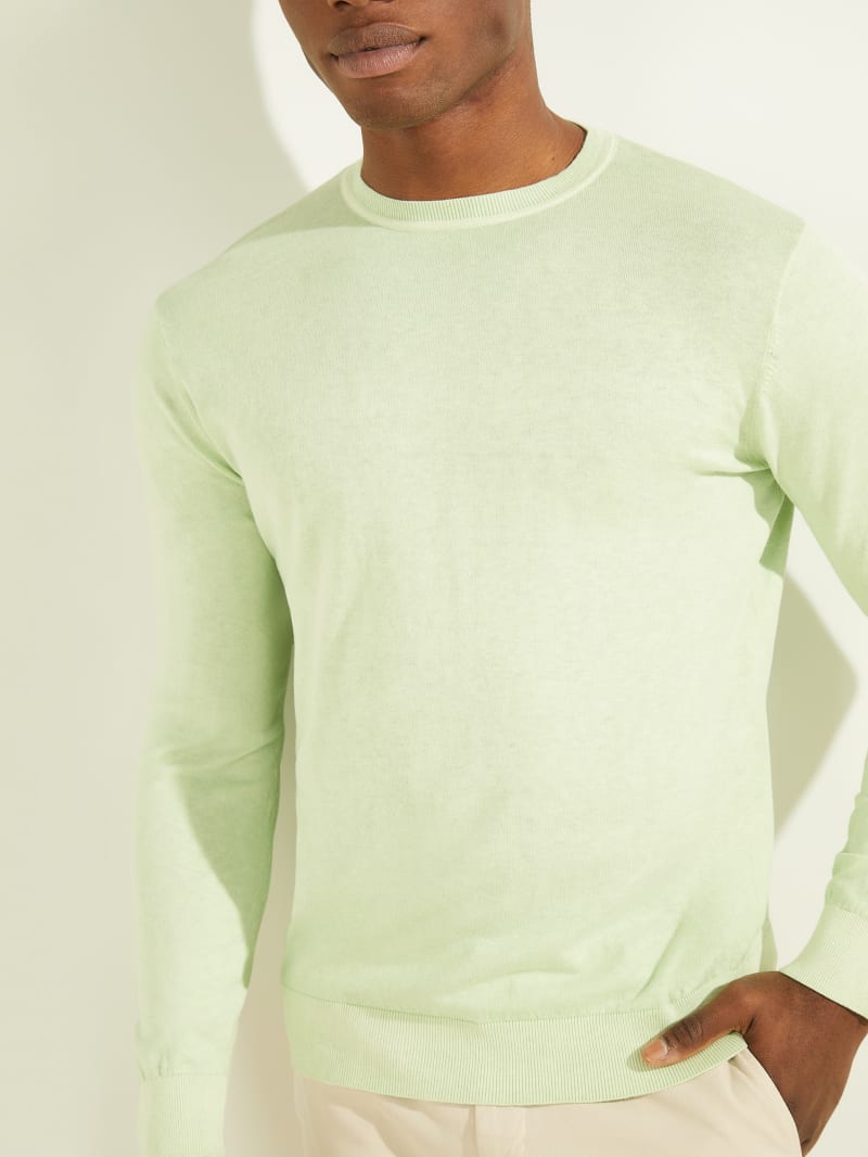 Guess Essential Crewneck Truien Heren Mintgroen | 2910-OGKMQ