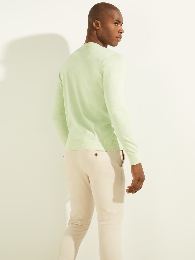 Guess Essential Crewneck Truien Heren Mintgroen | 2910-OGKMQ