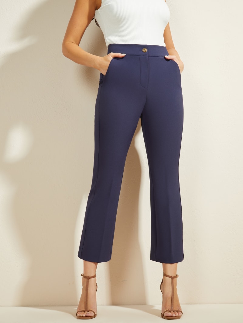 Guess Evelyn Cropped Broek Dames Donkerblauw | 9623-TBMRZ