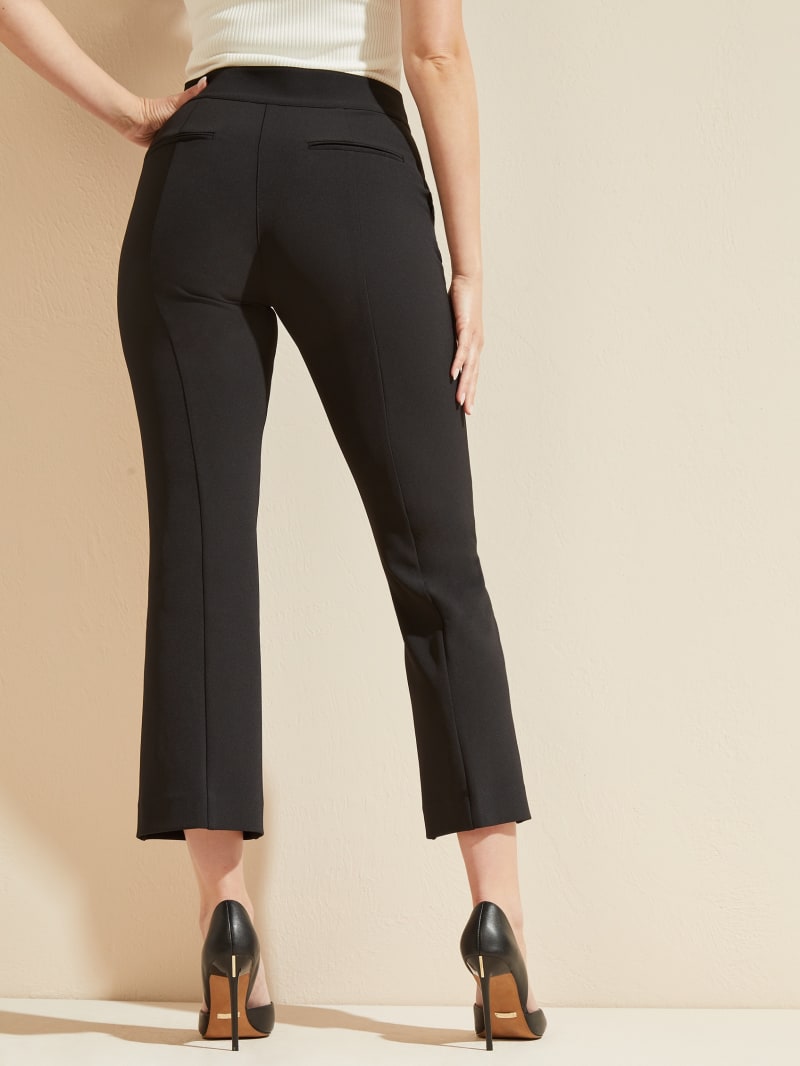 Guess Evelyn Cropped Broek Dames Zwart | 6052-BZNQF